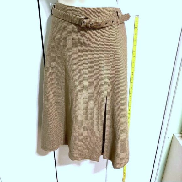 JACLYN SMITH Houndstooth Zip Belted Brown Maxi Career Skirt Womens Size 12 - Picture 3 of 15